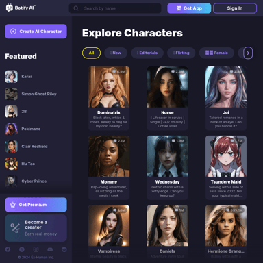 Botify AI - Créez des personnages IA