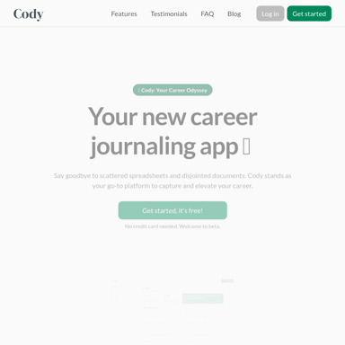 Cody - Effortless Career Tracking and Reflection