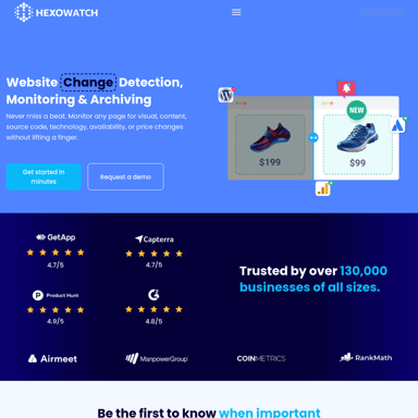 Website Change Detection, Monitoring & Archiving | Hexowatch