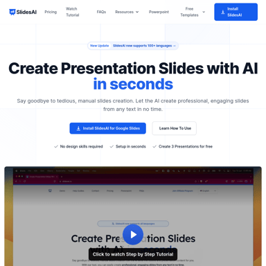 Create Presentation Slides With AI in Seconds with SlidesAI