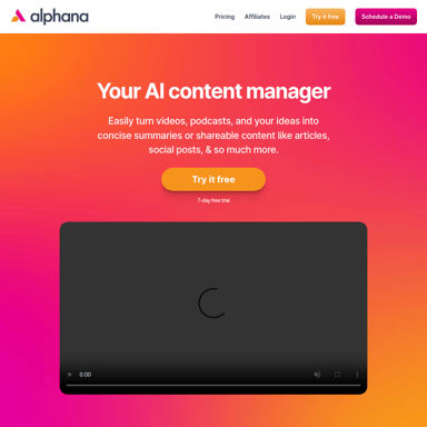 Alphana - AI Content Manager for Video and Audio