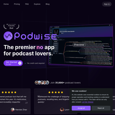 Podwise - Знания подкастов на скорости 10x