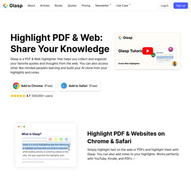 Glasp: The Ultimate PDF & Web Highlighter for Researchers