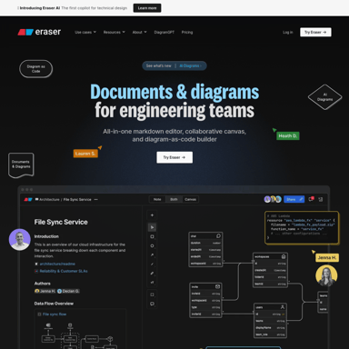 Eraser – Инструмент для документации и диаграмм для инженерных команд