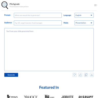 AI Pitch Deck生成器 - PitchGrade