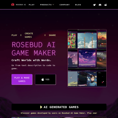 Rosebud AI: Spiele entwickeln in Lichtgeschwindigkeit