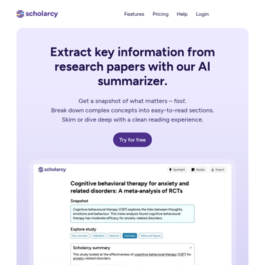 Scholarcy Article Summarizer