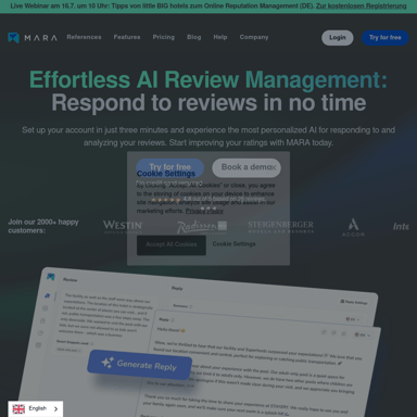 MARA AI Review Management: Respond to reviews in no time