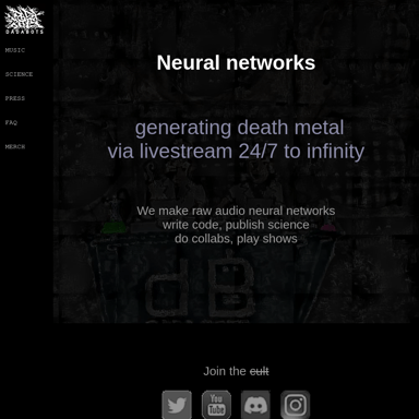 DADABOTS - Neural Networks Generating Death Metal Music 24/7