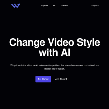 AIを使用して動画スタイルを変更：Warpvideo AI