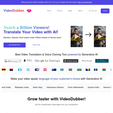 VideoDubber: AI Video Translation, Text-to-Speech - Try Free