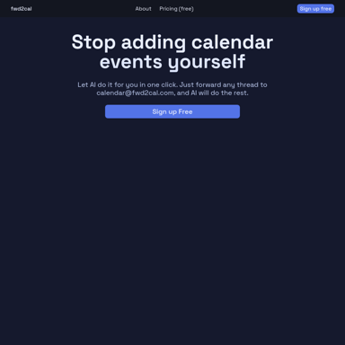 fwd2cal: Asistente de calendario AI para simplificar eventos