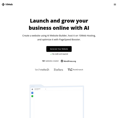 10Web: AI-Powered Website Builder and Hosting