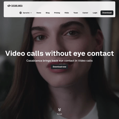 Casablanca.ai: Video Calls with Natural Eye Contact