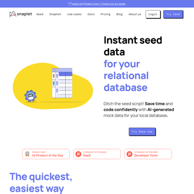 Snaplet - AI-powered database seeding tool