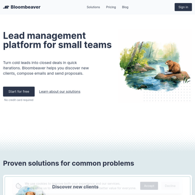 Bloombeaver - Lead management platform voor kleine teams