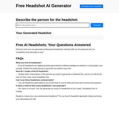 Kostenloser KI-Headshot-Generator