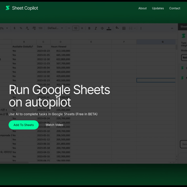 Sheet Copilot : Google Sheets en pilote automatique