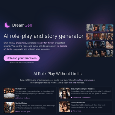 DreamGen: Unleash Your Imagination with Uncensored AI Role-Play and Story Generation