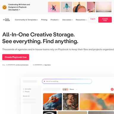 Playbook.com | Organize your creative files with free storage