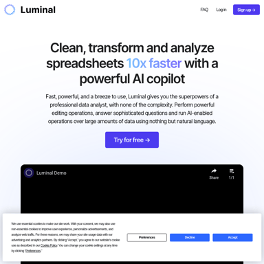 Luminal : Votre copilote IA pour analyser des feuilles de calcul