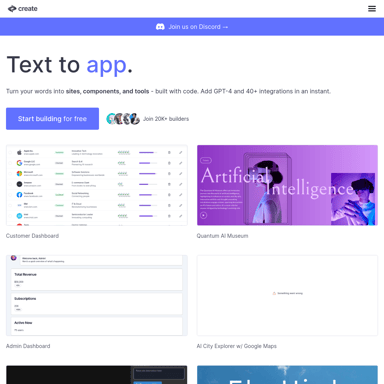 Create - Free AI App Builder