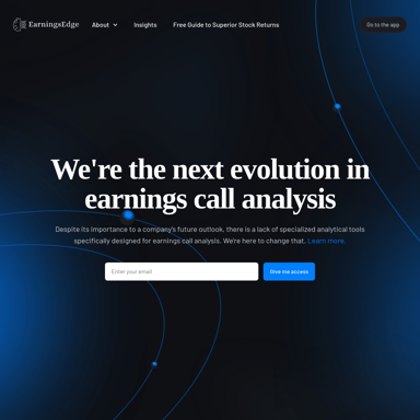 EarningsEdge.ai | Анализ звонков о доходах