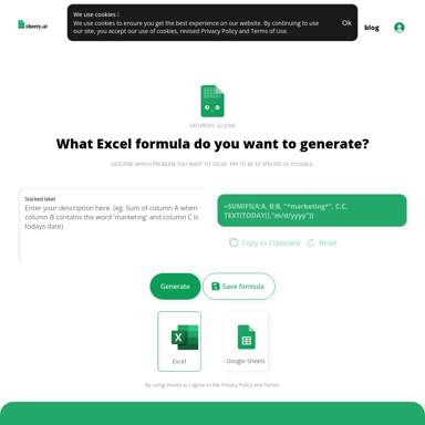 Sheety.ai: AI-Powered Formula Generator