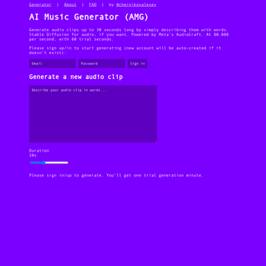 AI Music Generator (AMG): Create Custom Audio Clips Easily