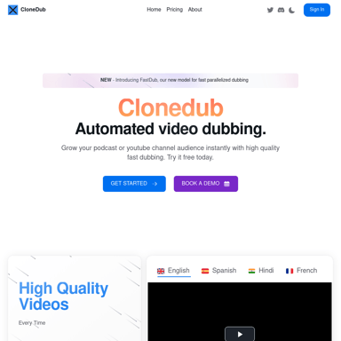 CloneDub: Efficient Video Dubbing Platform