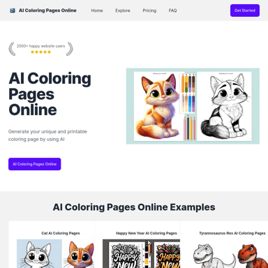 Pages à colorier AI en ligne