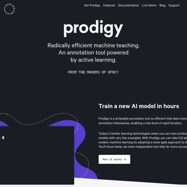 Prodigy: An annotation tool for AI, Machine Learning & NLP