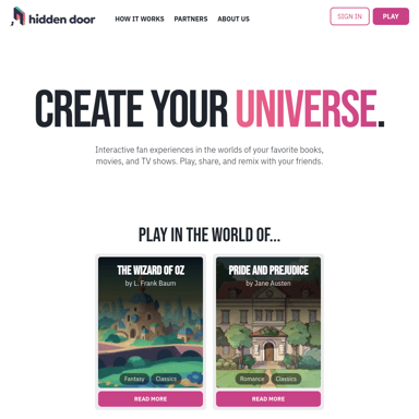 Hidden Door: Interactive Adventures in Your Favorite Fictional Worlds