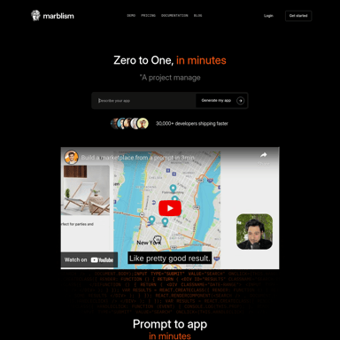 Marblism - Запуск вашего полнофункционального приложения NextJS за минуты