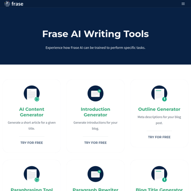 Free AI Writing and SEO Tools by Frase