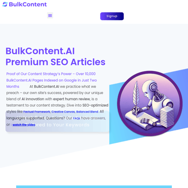 BulkContent.ai: Premium SEO Articles