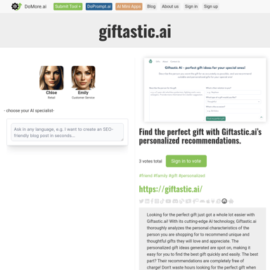 Giftastic.ai - Идеальные подарки с помощью ИИ