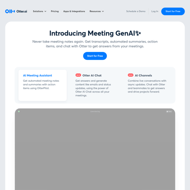 Otter.ai - KI-gestützter Meeting-Notizen- und Echtzeit-Transkriptionsservice