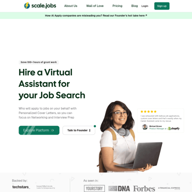 Scale.jobs - Contrata un Asistente Virtual para tu Búsqueda Laboral