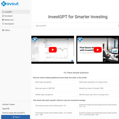 KavoutとInvestGPTで投資判断を強化