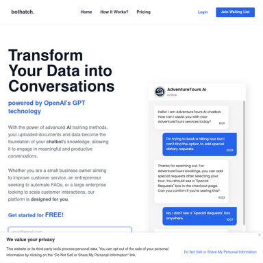 Transformez vos données en conversations avec des chatbots personnalisés