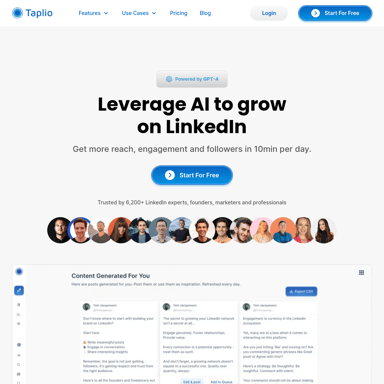 Taplio: Boost Your LinkedIn Presence with Advanced AI Tools