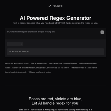 AI Aangedreven Regex Generator