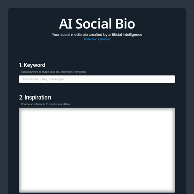 AI Social Bio - Générez votre bio parfaite avec l'IA