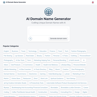 AI Domain Name Generator – Der ultimative Tool zur Generierung von Domainnamen