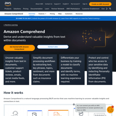 Сервис обработки естественного языка - Amazon Comprehend - AWS