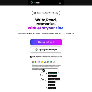 Flot AI: Write, Read, Memorize with AI