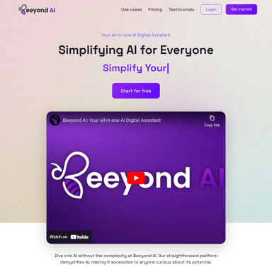 Beeyond AI : Simplifiez l'IA pour Tous