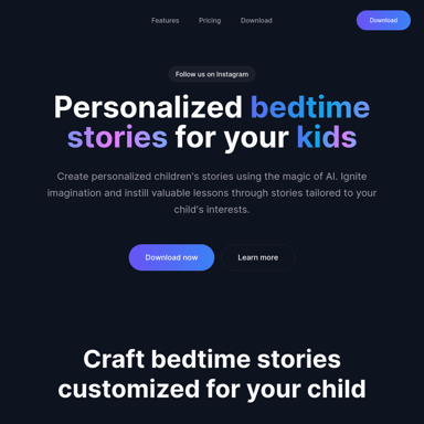 Storyville: AI-Powered Personalized Bedtime Stories