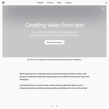 Sora: KI-Modell zur Videoerstellung aus Text